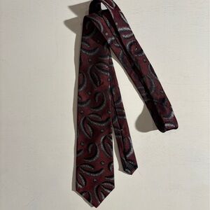 Bugatti Burgundy and Black Paisley Tie